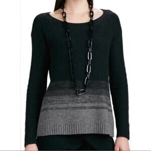 Eileen fisher ombre sweater yak wool silk blend black grey fall